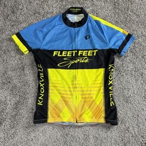 Pearl Izumi Womens Cycling Jersey Large Blue Yellow Elite Fleet‎ Feet Knoxville